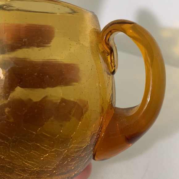 Vintage Blinko amber crackle glass miniature pitcher - Picture 2 of 5